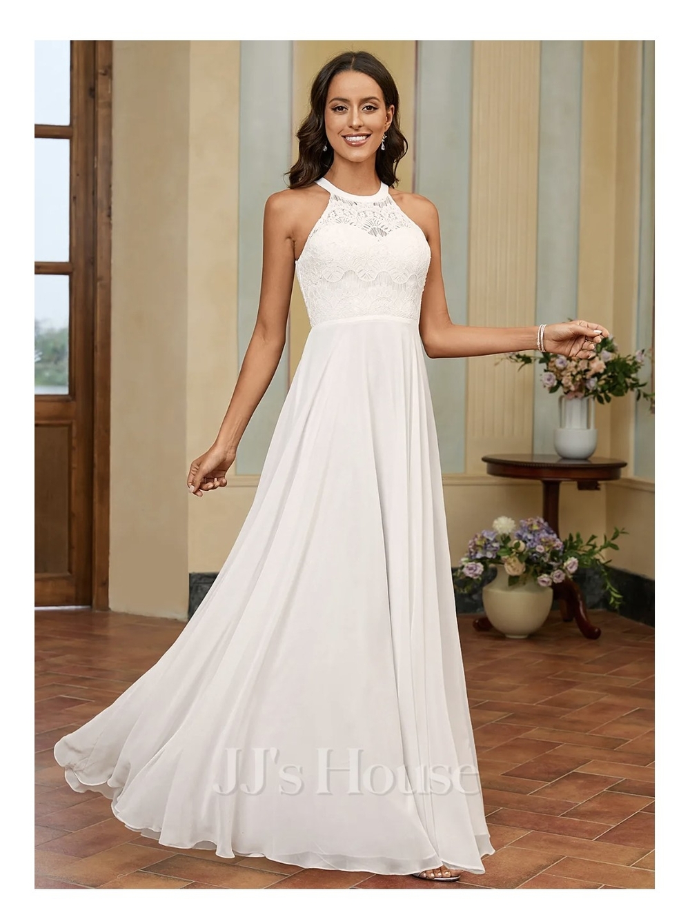 Size 6 - Stunning & Simple Ivory A-line Lace Wedding Dress 💐